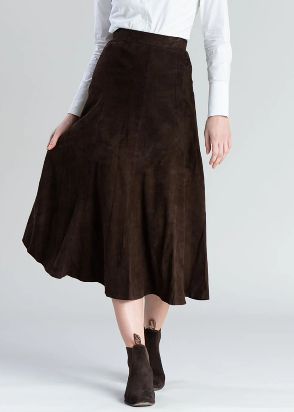 Panel Suede Skirt