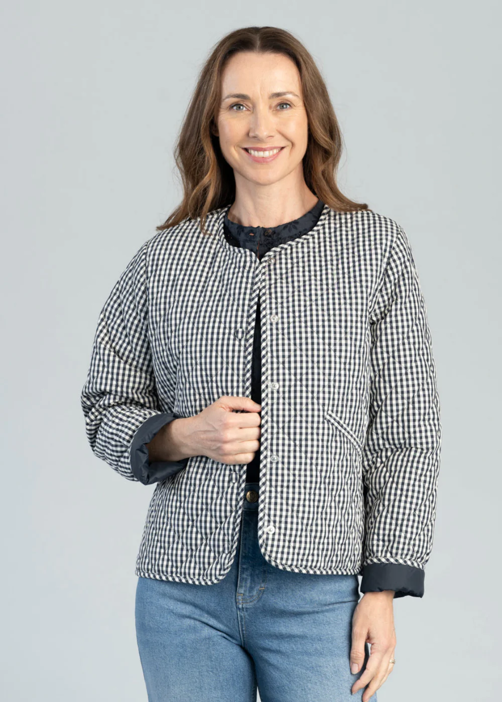 Cashel Collarless Quilted Jacket