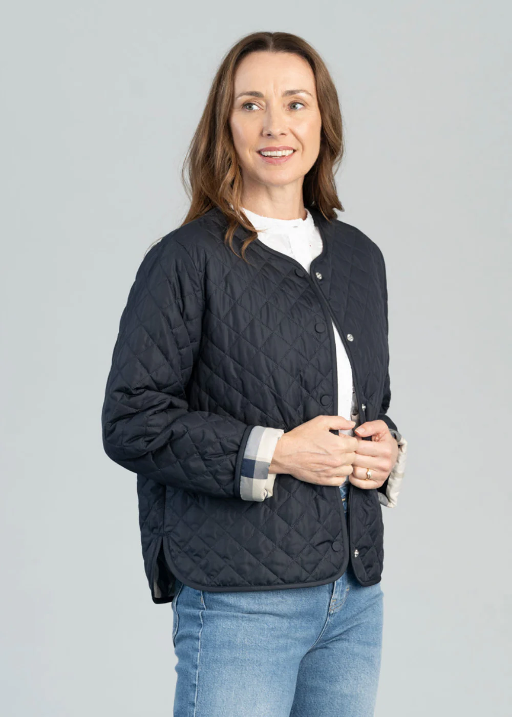 Cashel Collarless Quilted Jacket - Image 4