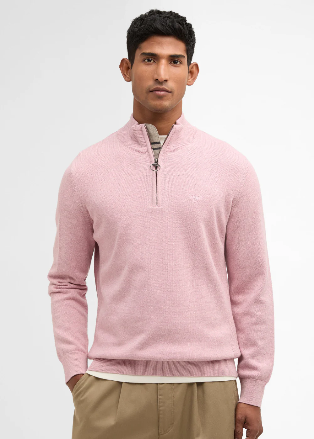 Cotton Half Zip Knitted Jumper