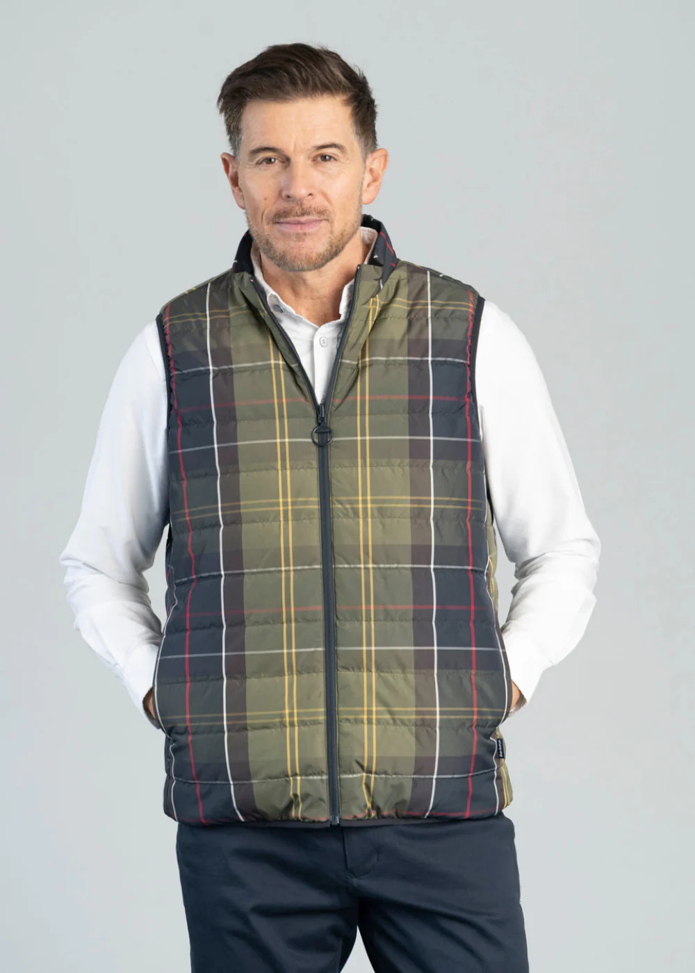 Reversible Tartan Puffer Gilet - Image 4