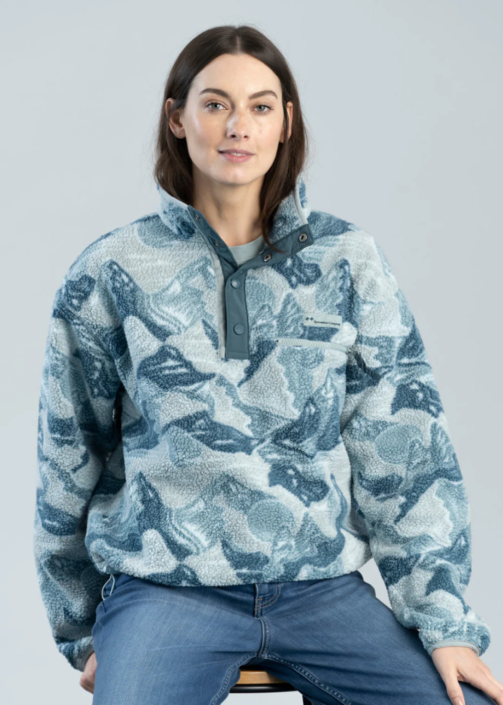 Helvetia II Printed Cropped Half Snap Fleece - Image 2