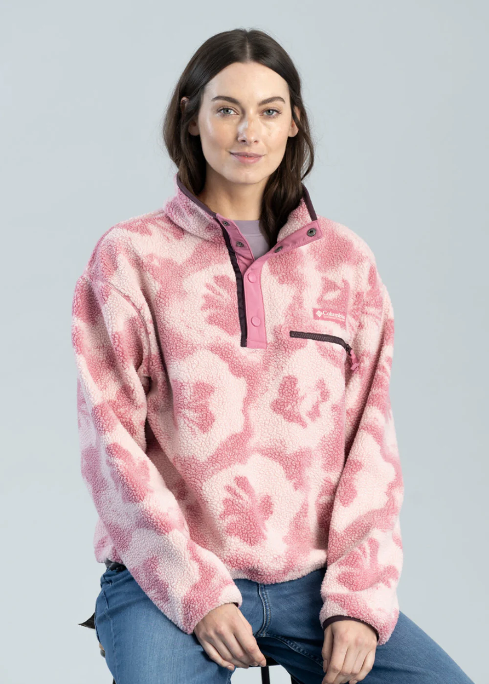 Helvetia II Printed Cropped Half Snap Fleece - Image 2