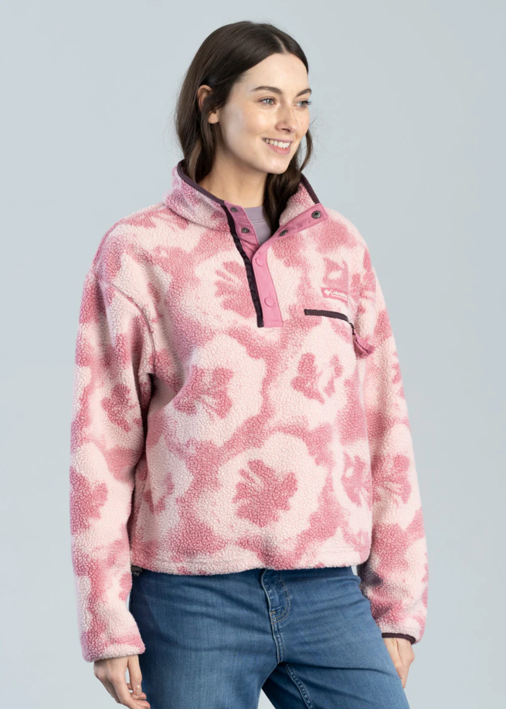 Helvetia II Printed Cropped Half Snap Fleece - Image 3