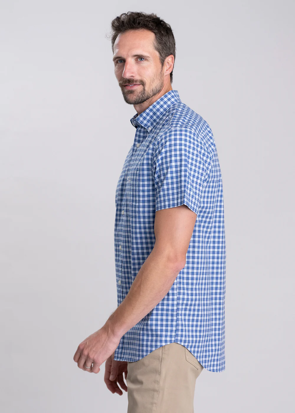 Classic Poplin Check Short Sleeve Shirt - Image 2