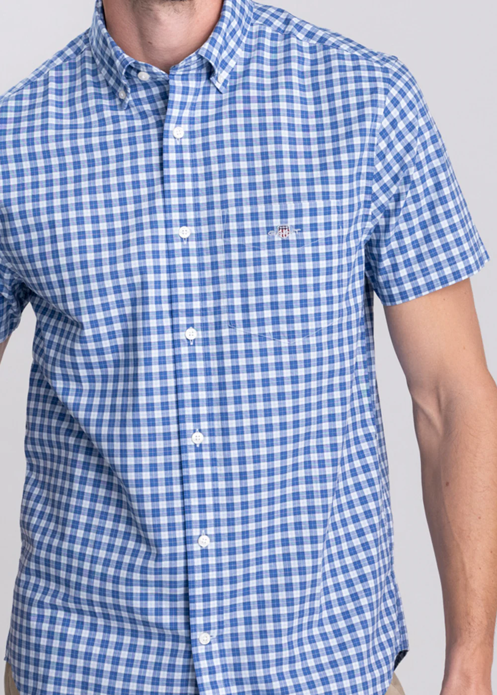 Classic Poplin Check Short Sleeve Shirt - Image 4