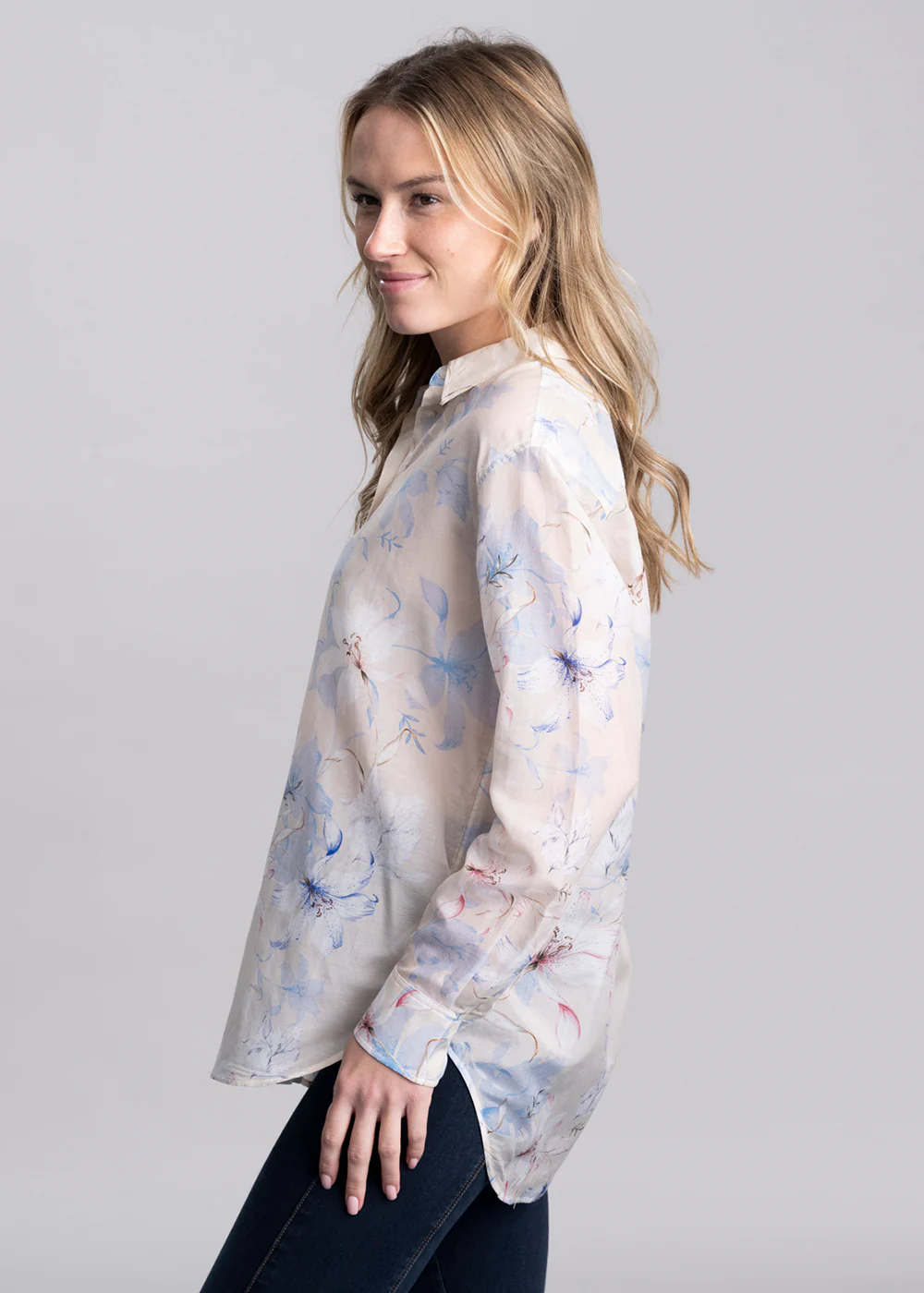 Floral Print Cotton Silk Shirt - Image 3