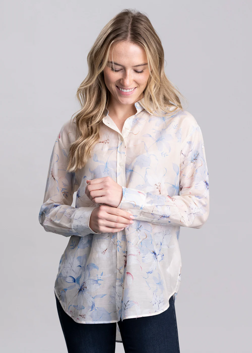Floral Print Cotton Silk Shirt - Image 4