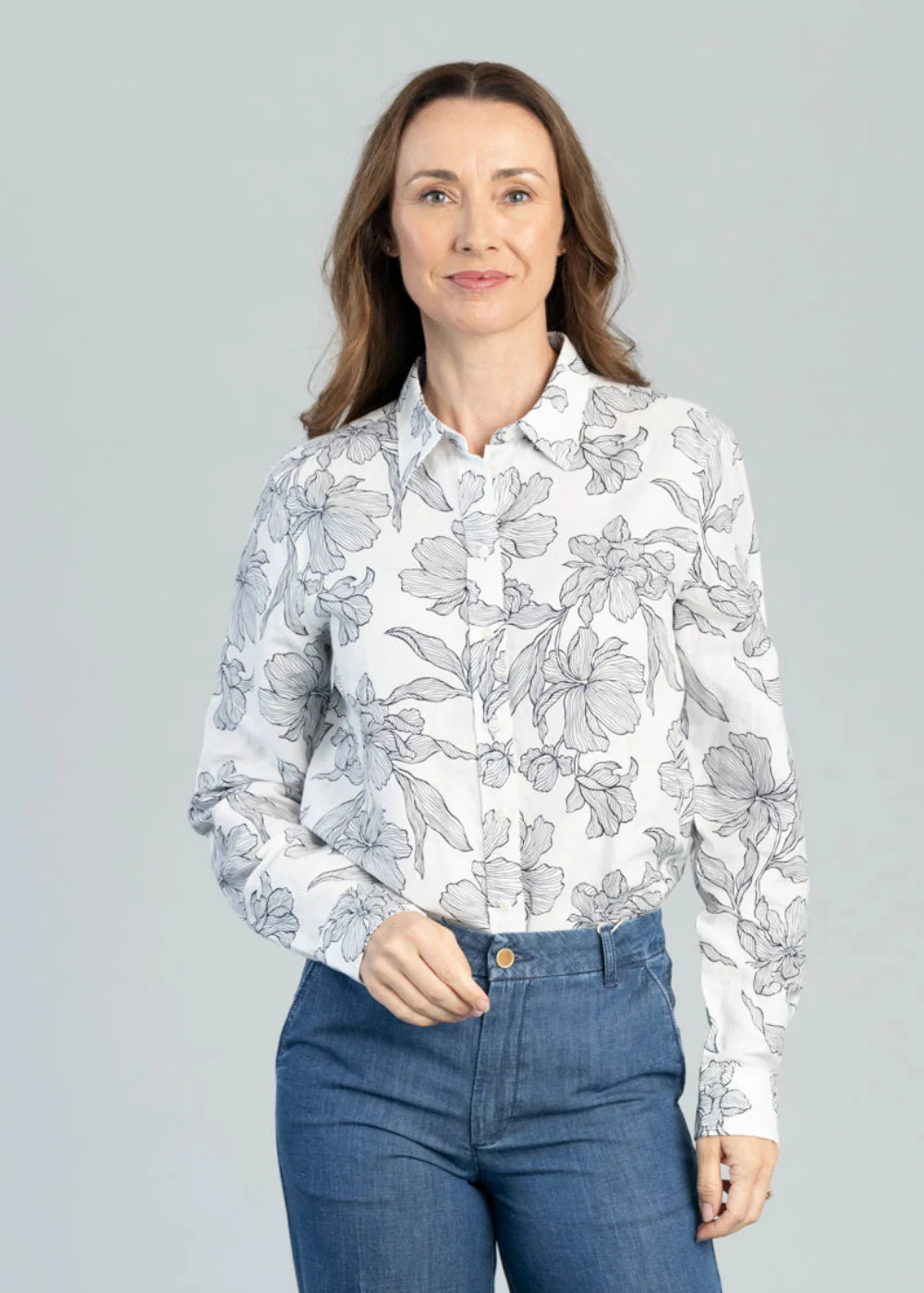Floral Print Linen Shirt - Image 3