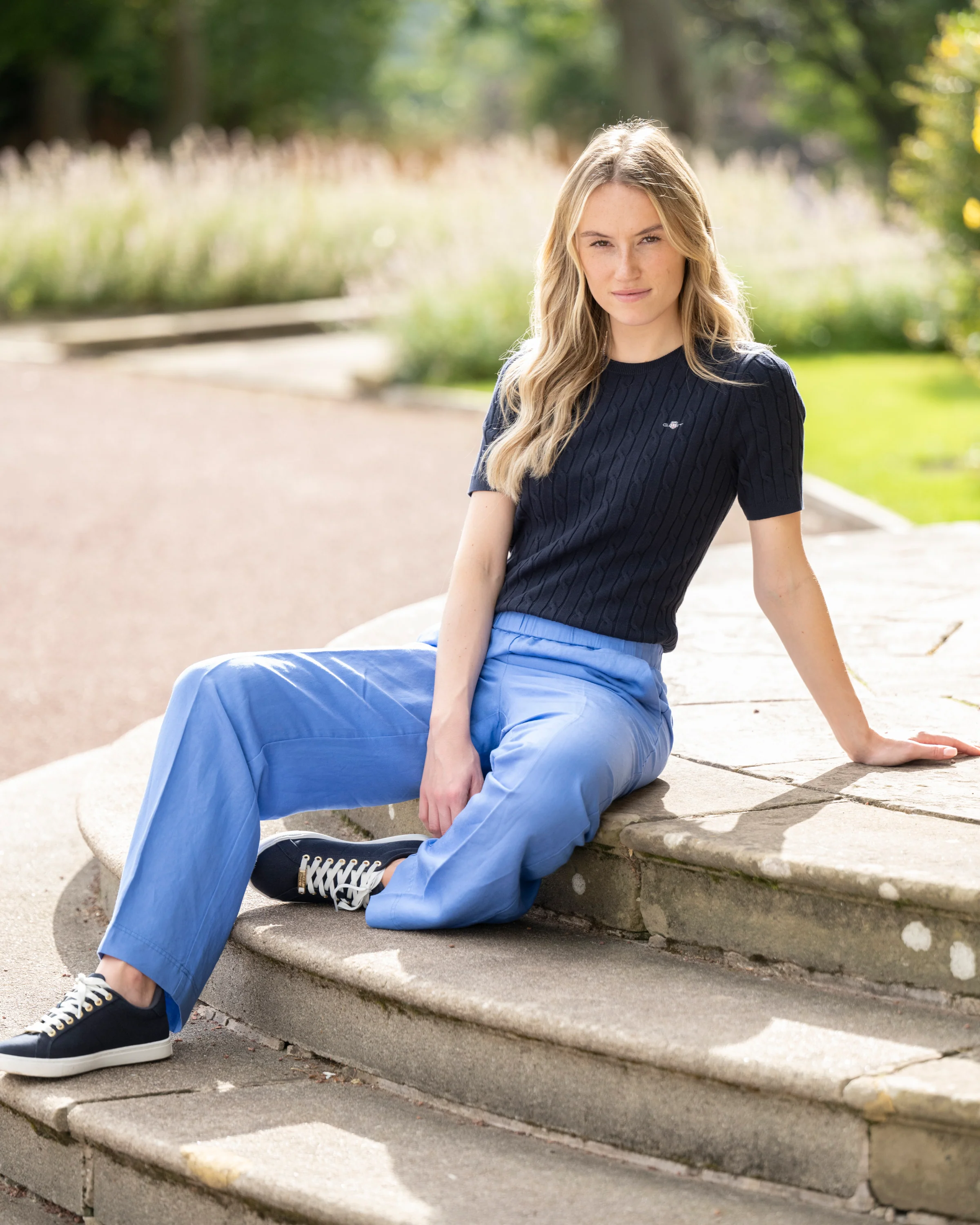 Linen Blend Pull On Trousers - Image 2