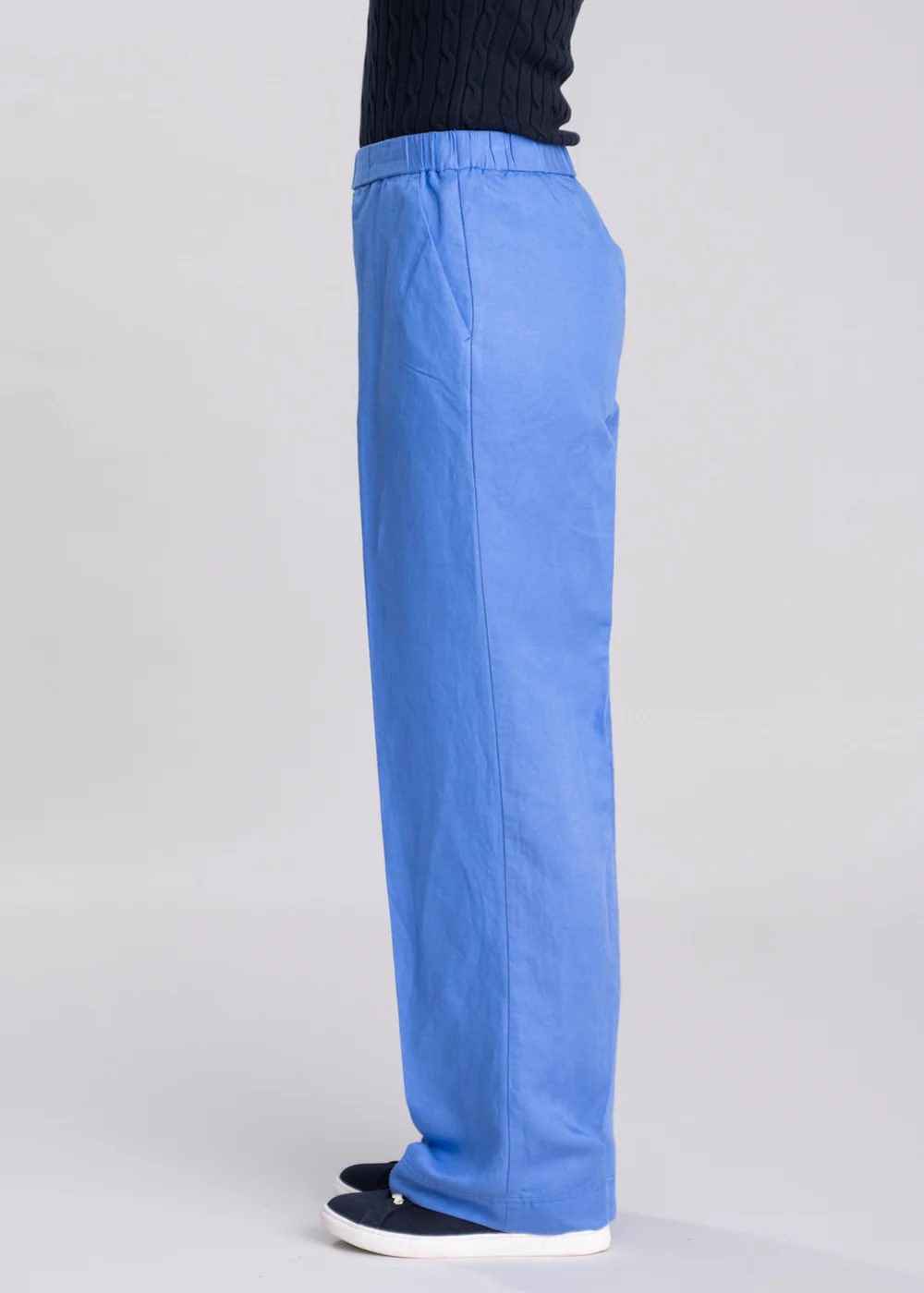 Linen Blend Pull On Trousers - Image 3