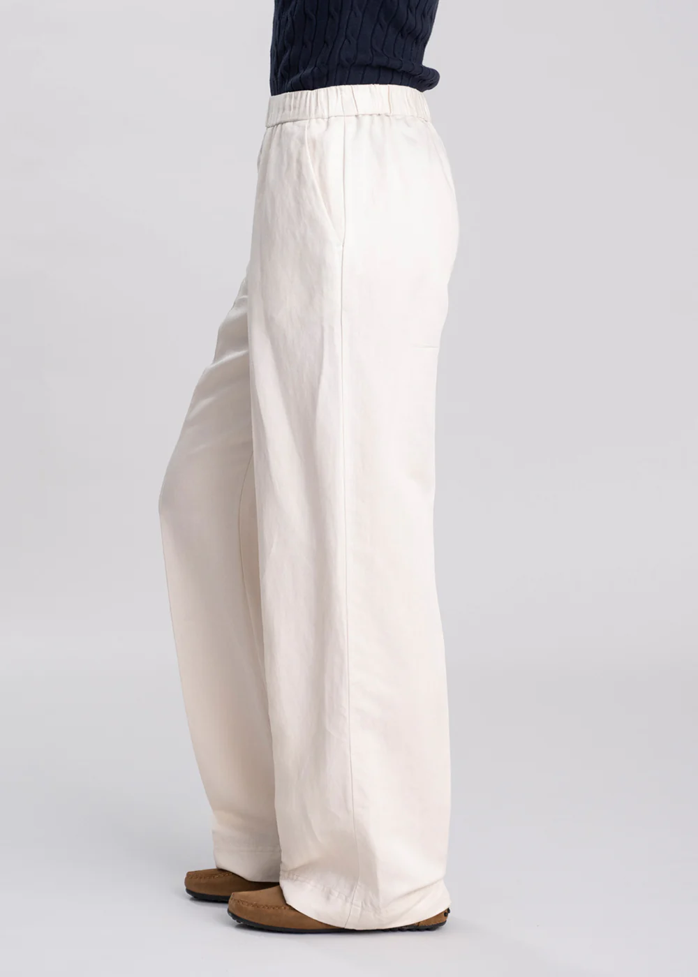 Linen Blend Pull On Trousers - Image 2