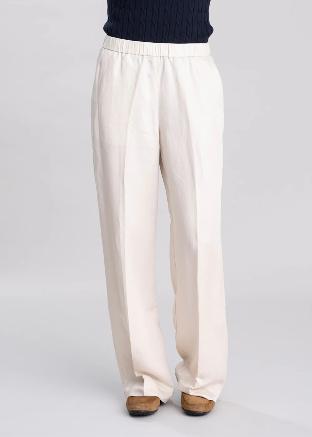 Linen Blend Pull On Trousers