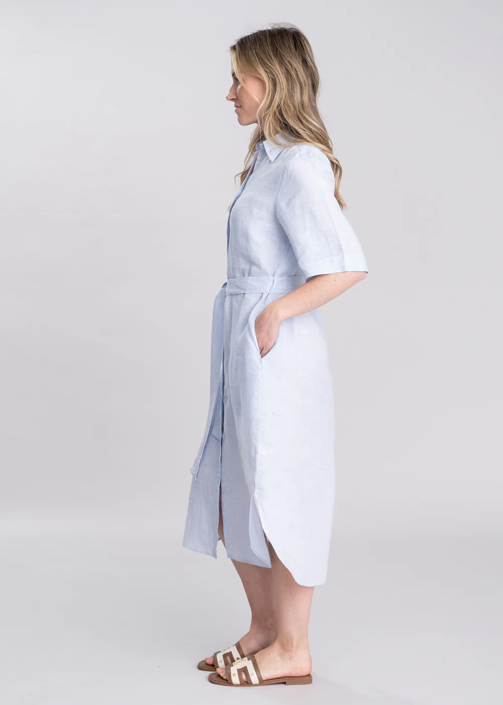 Linen Shirt Dress - Image 3