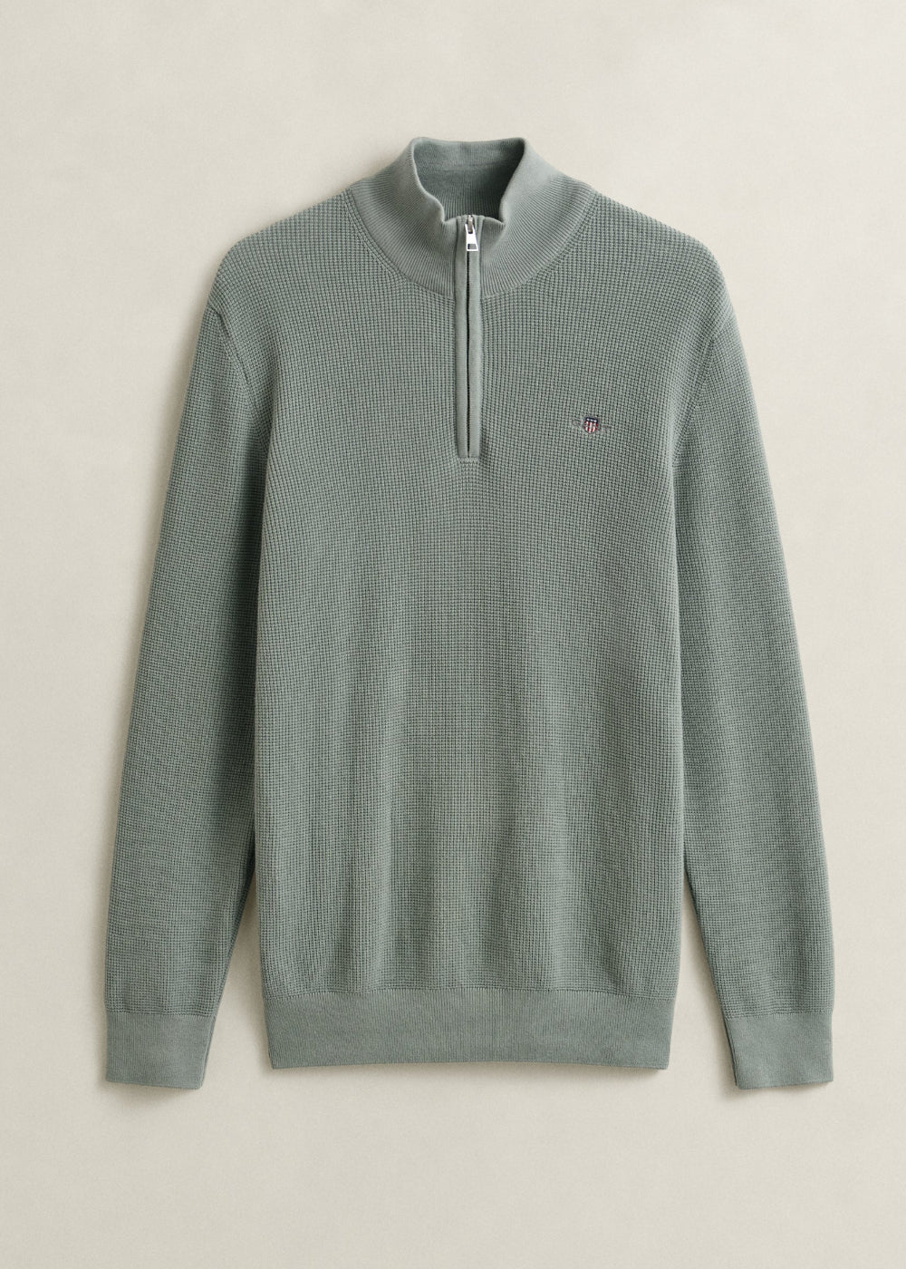 Micro Textured Cotton Half Zip - Image 4