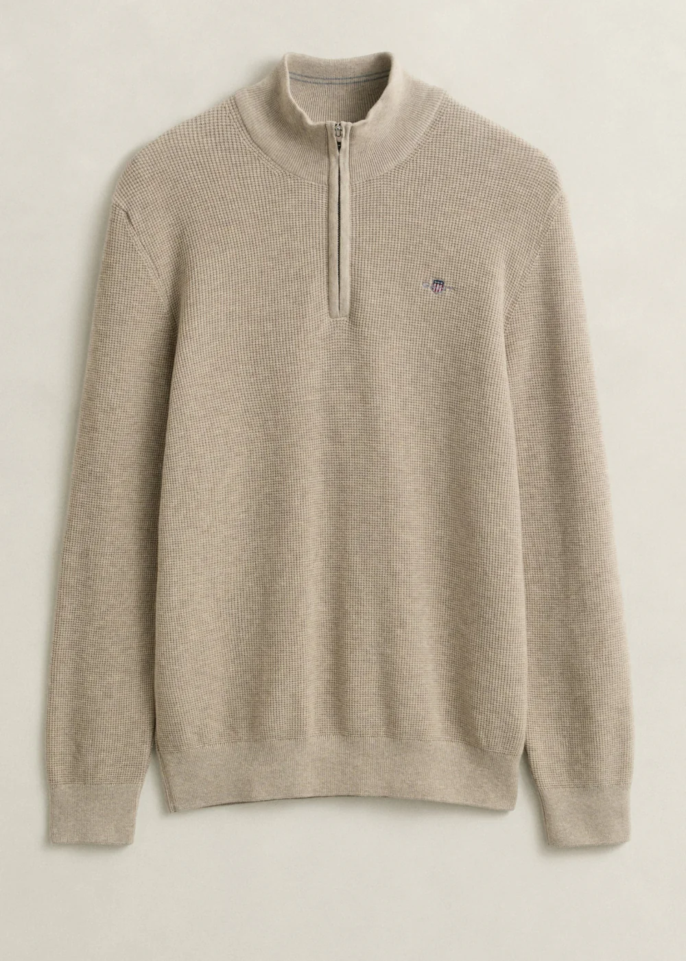 Micro Textured Cotton Half Zip - Image 5