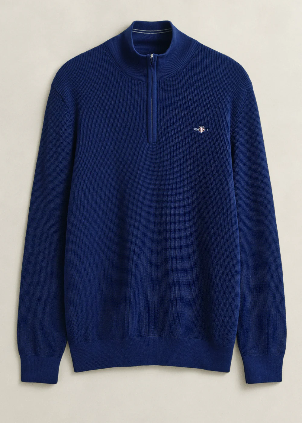 Micro Textured Cotton Half Zip - Image 4