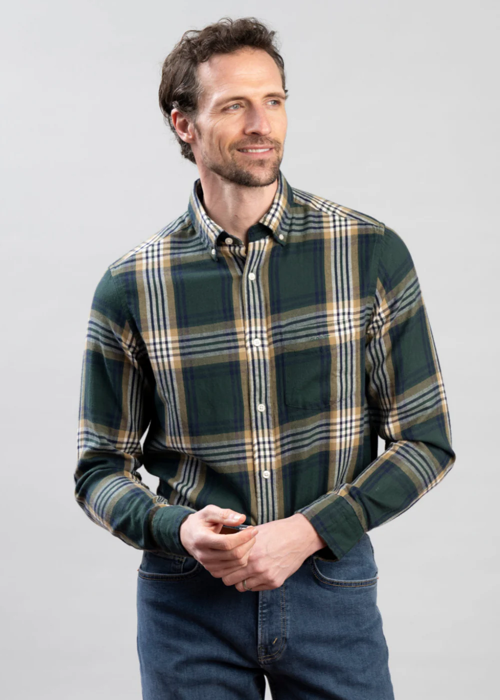 Regular Windblown Flannel Check Shirt - Image 5