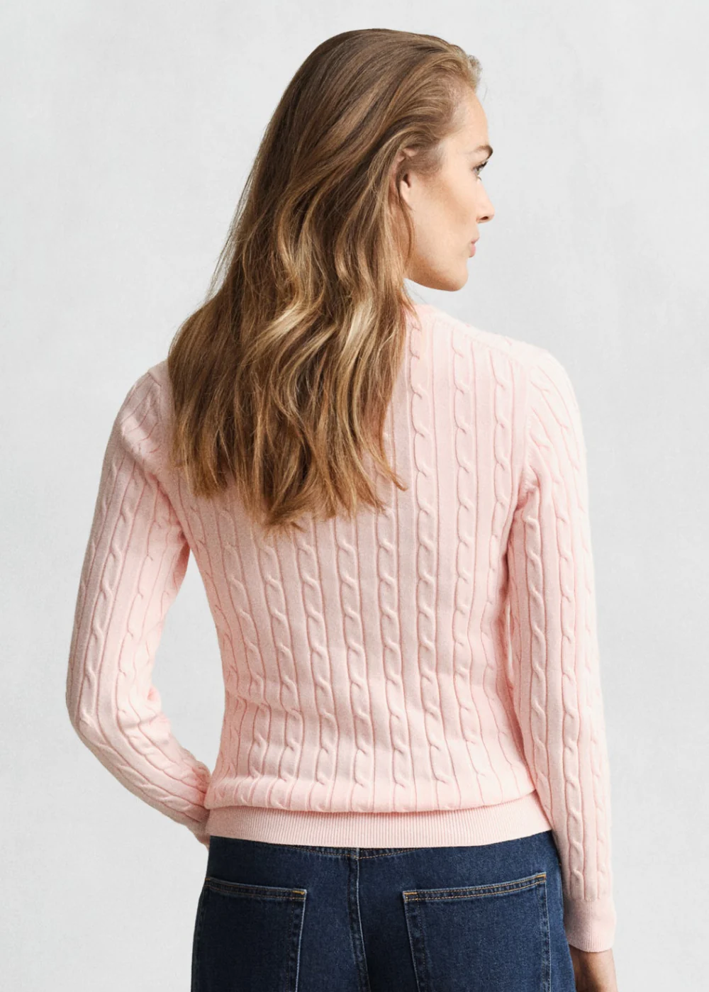 Stretch Cotton Cable Crew Knit - Image 2