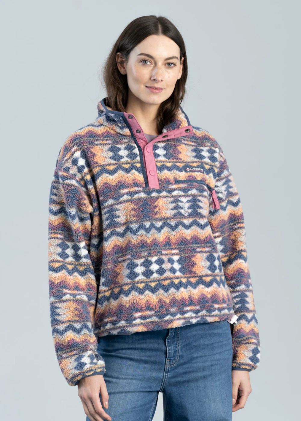 Helvetia II Printed Cropped Half Snap Fleece - Image 2