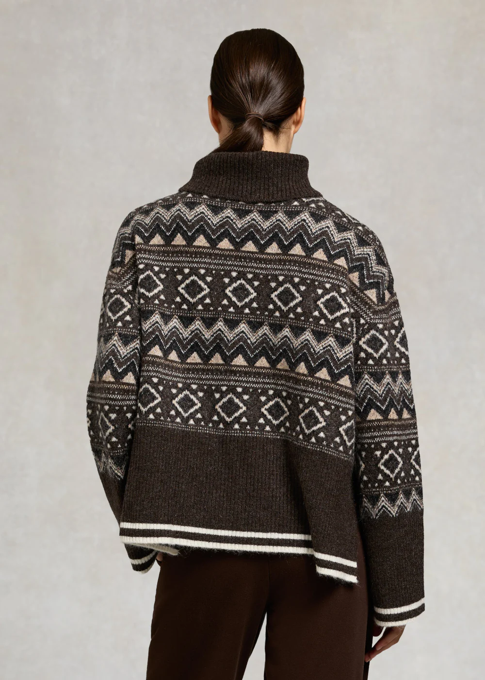 Antonia Fairisle Roll Neck Knit - Image 2