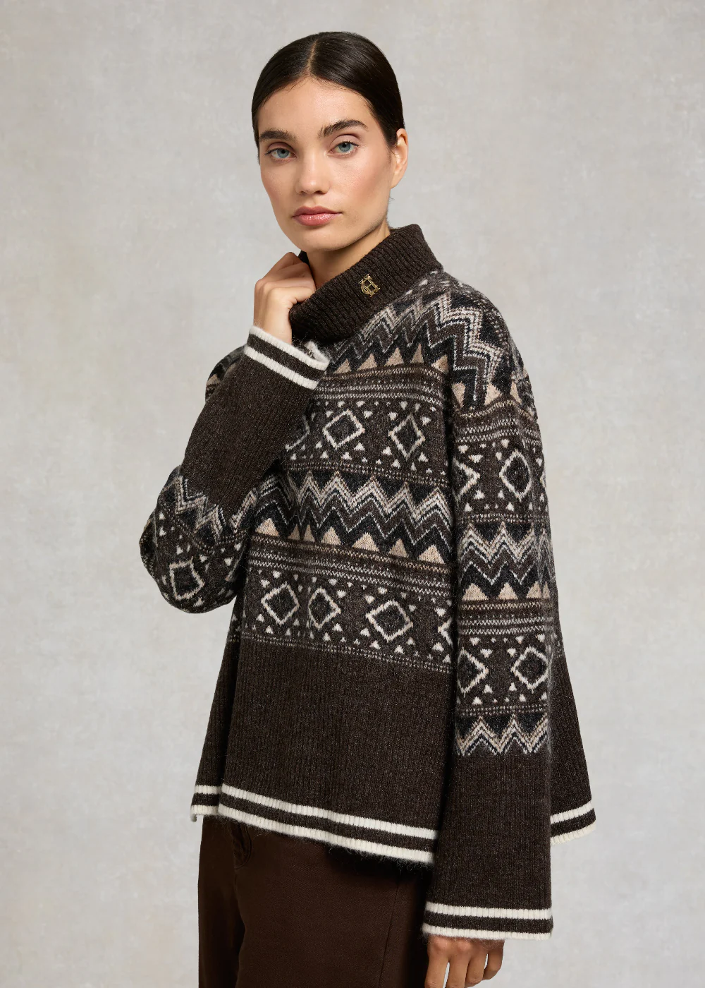 Antonia Fairisle Roll Neck Knit - Image 3