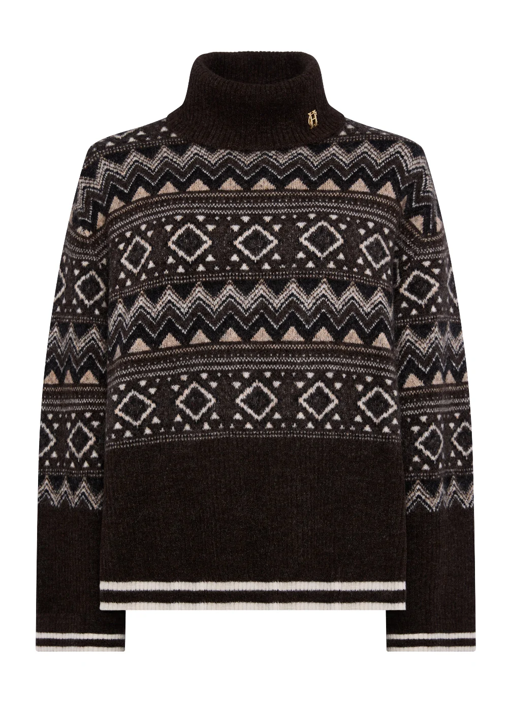 Antonia Fairisle Roll Neck Knit - Image 4