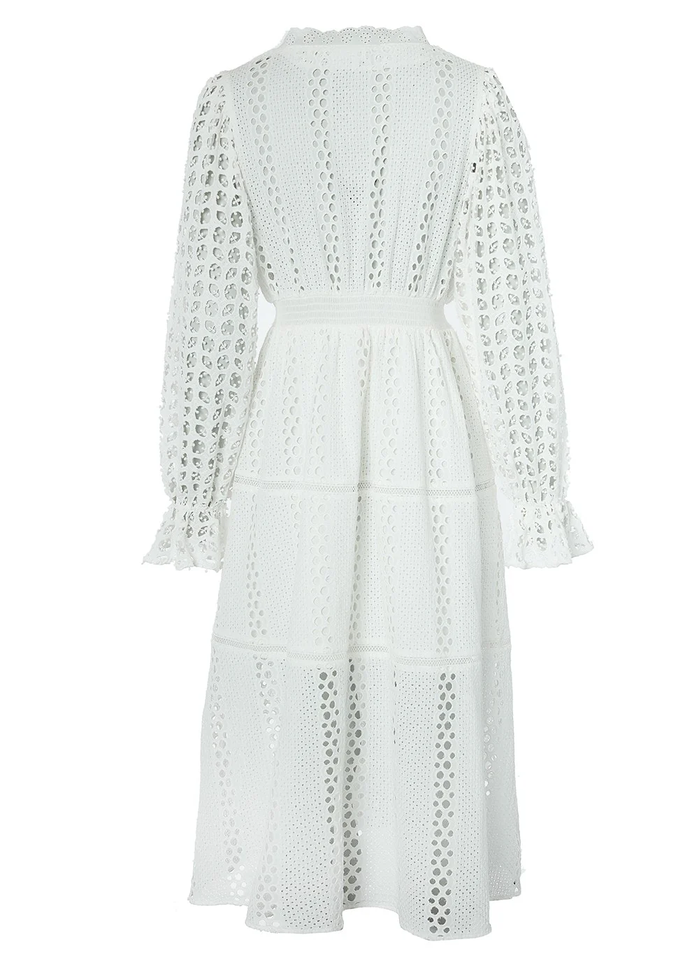 Broderie Lace V-Neck Midi Dress - Image 6
