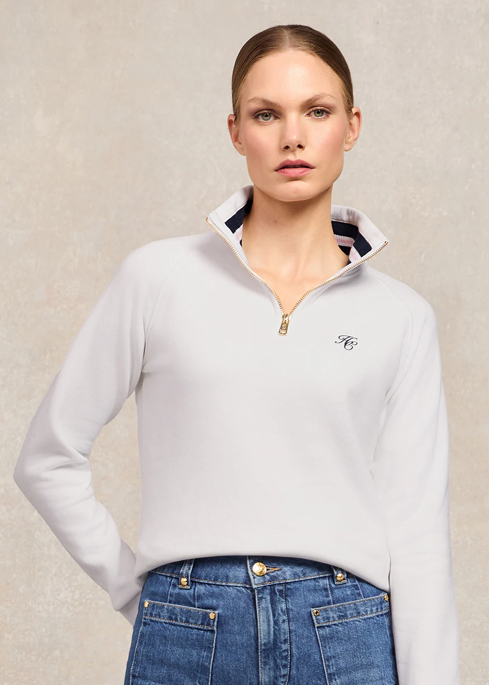 Burford Quarter Zip Neck Sweatshirt - Image 2