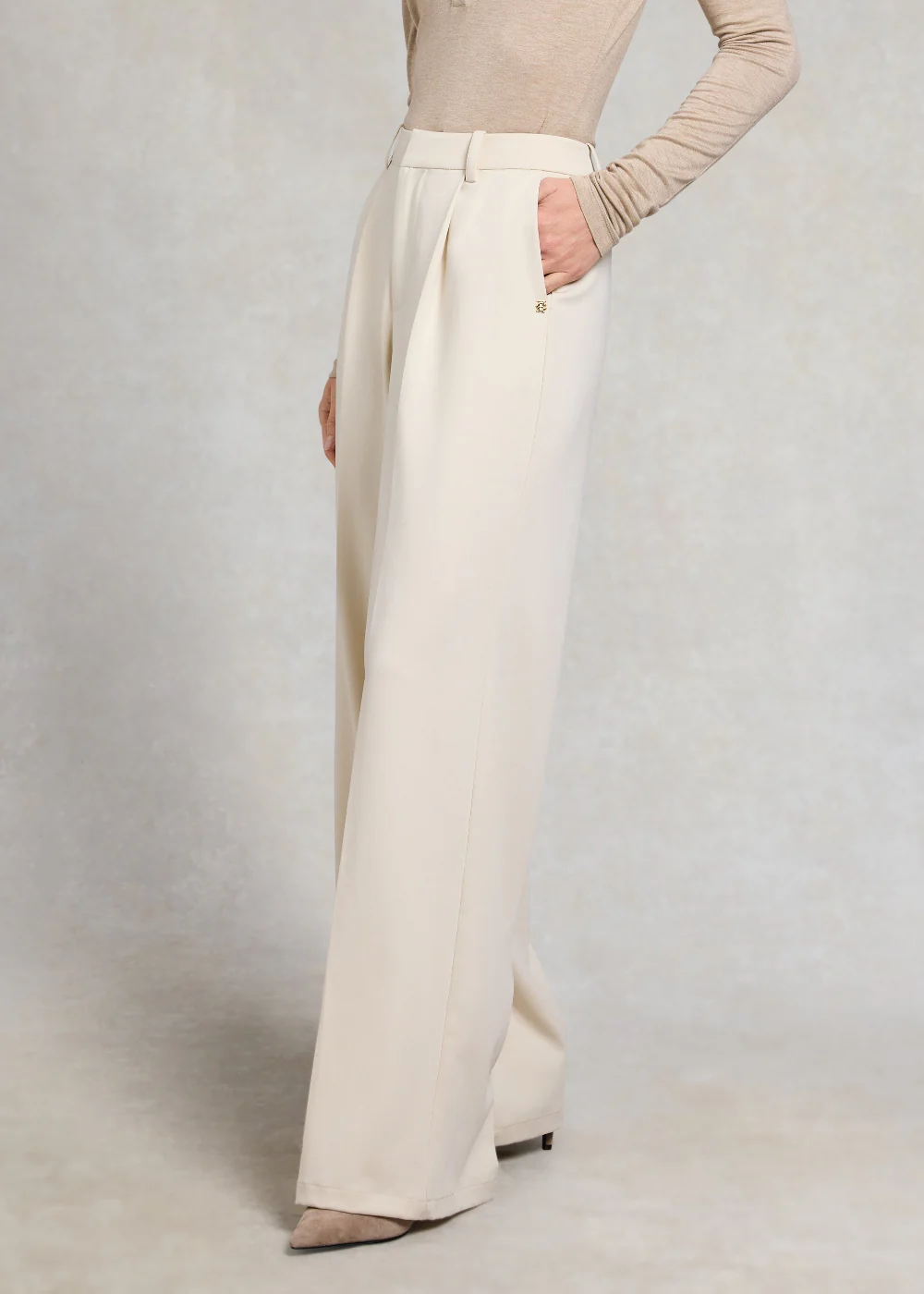Pleated Wide Leg Trousers
