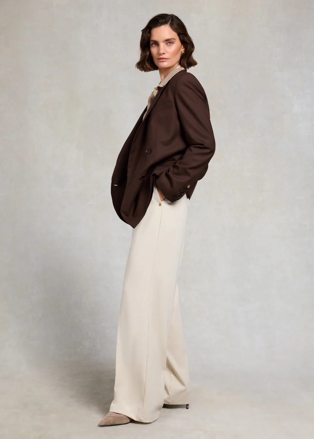 Pleated Wide Leg Trousers - Image 2