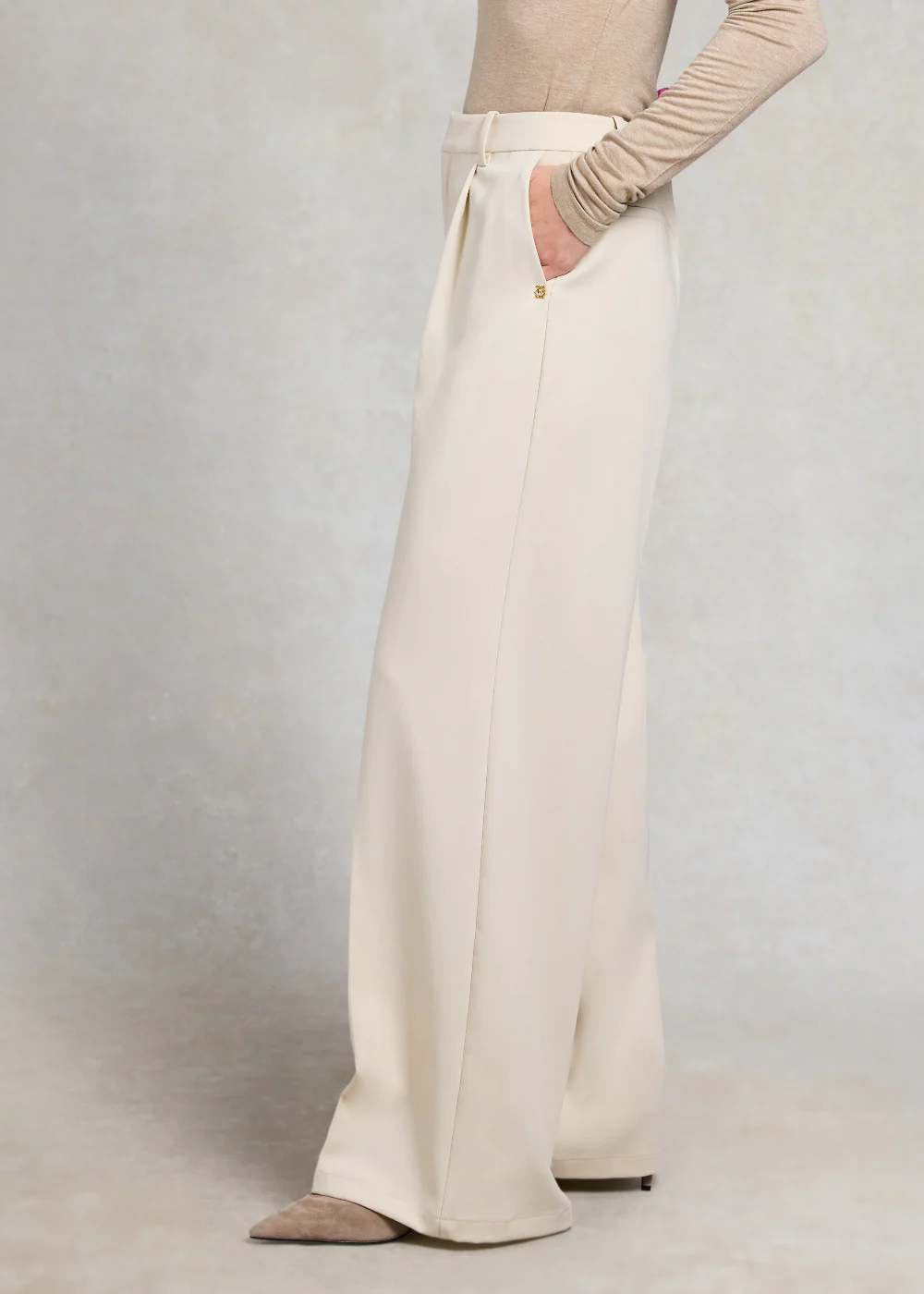 Pleated Wide Leg Trousers - Image 4