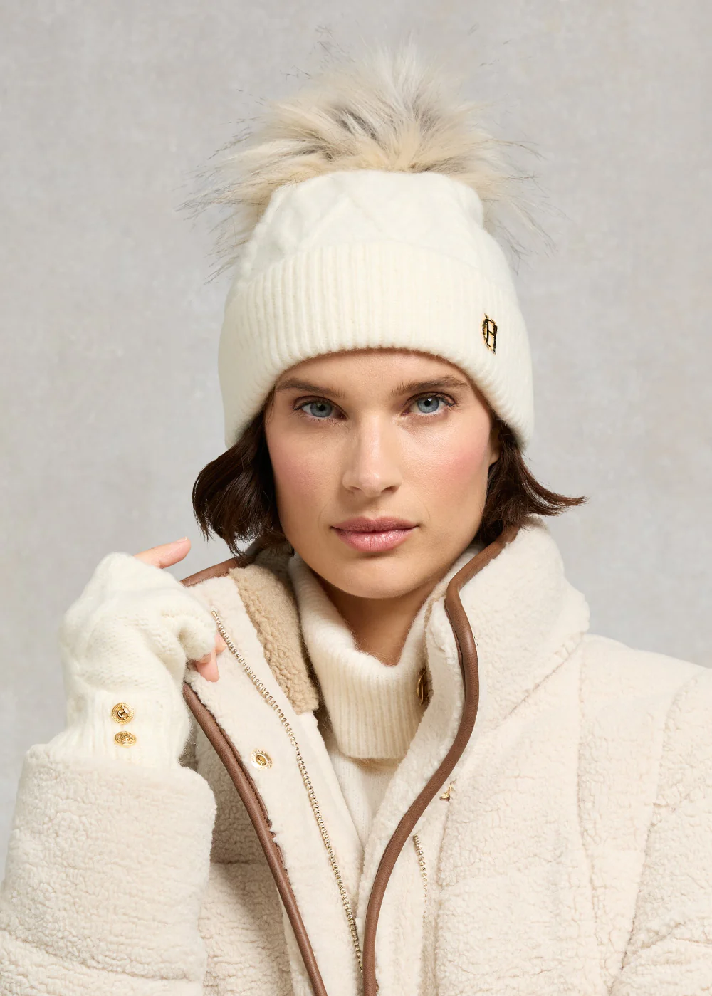 Sloane Cable Bobble Hat - Image 4