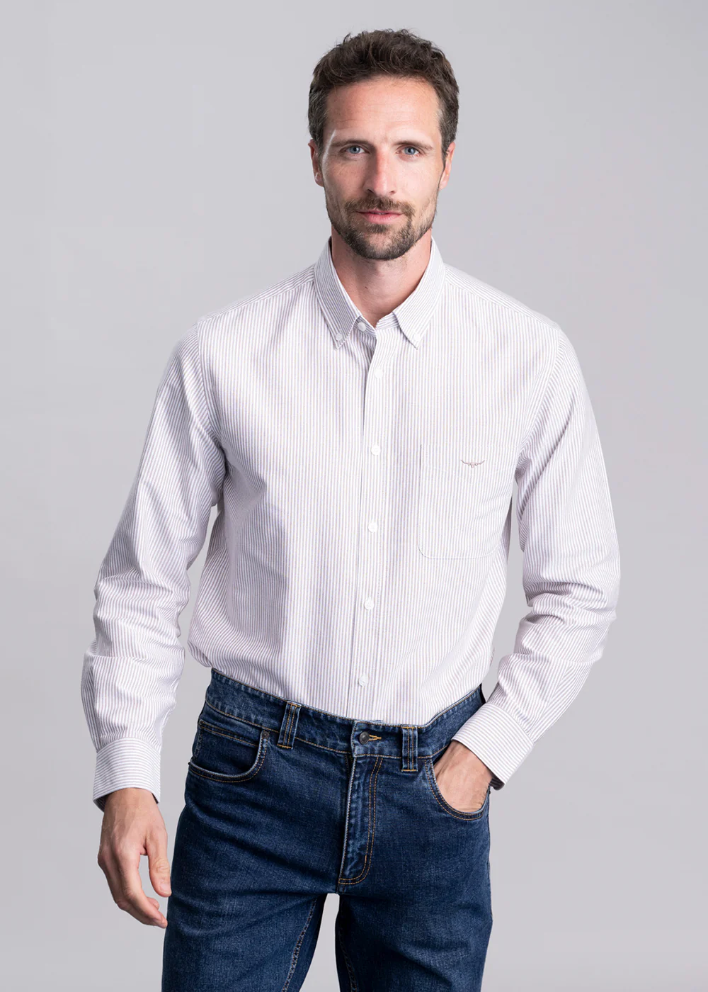 Regular Oxford Stripe Shirt - Image 4