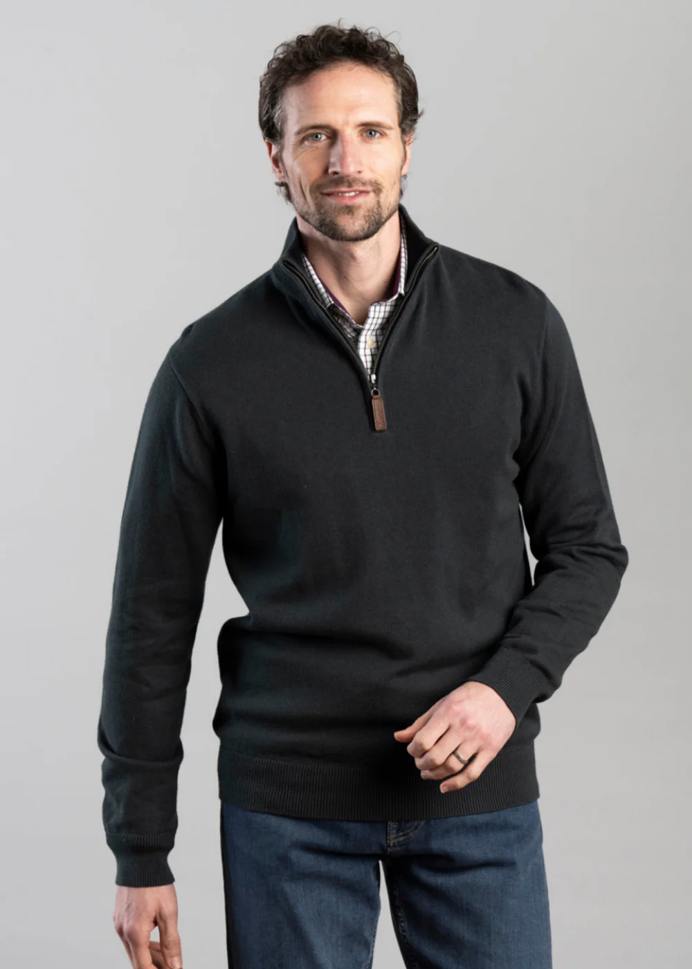 Calton Cotton Cashmere 1/4 Zip Jumper - Image 3