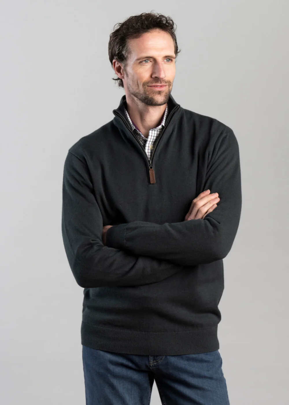 Calton Cotton Cashmere 1/4 Zip Jumper - Image 3