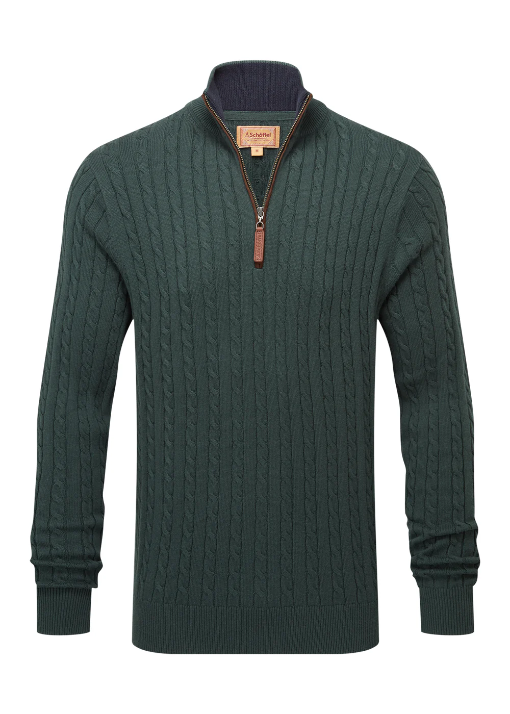 Calton Cotton Cashmere Cable 1/4 Zip Jumper - Image 6