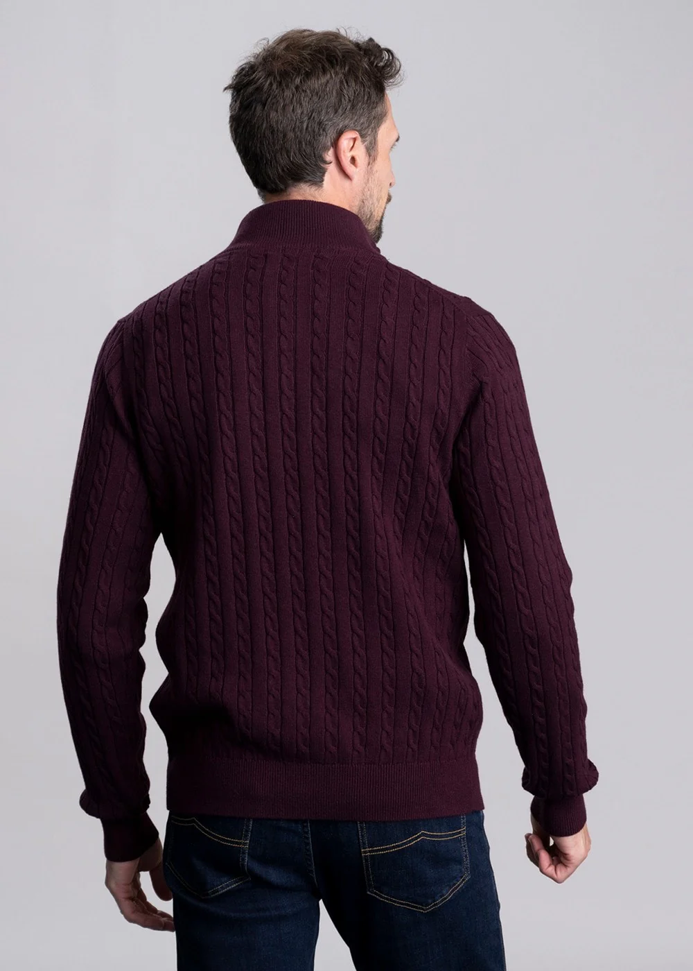 Calton Cotton Cashmere Cable 1/4 Zip Jumper - Image 4