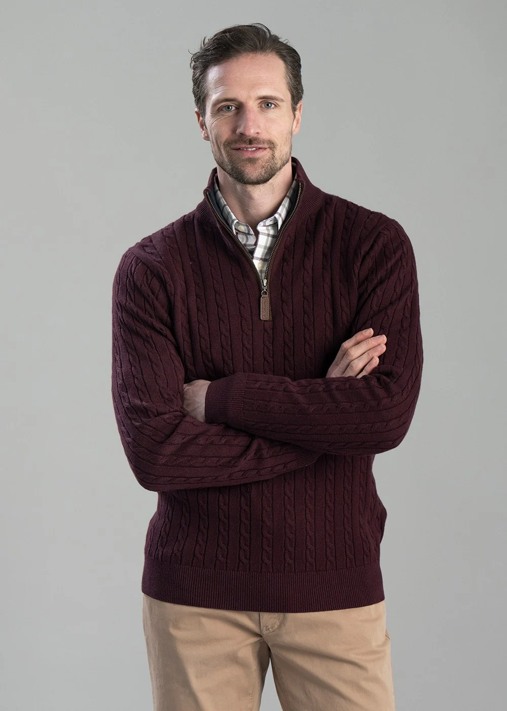 Calton Cotton Cashmere Cable 1/4 Zip Jumper - Image 5