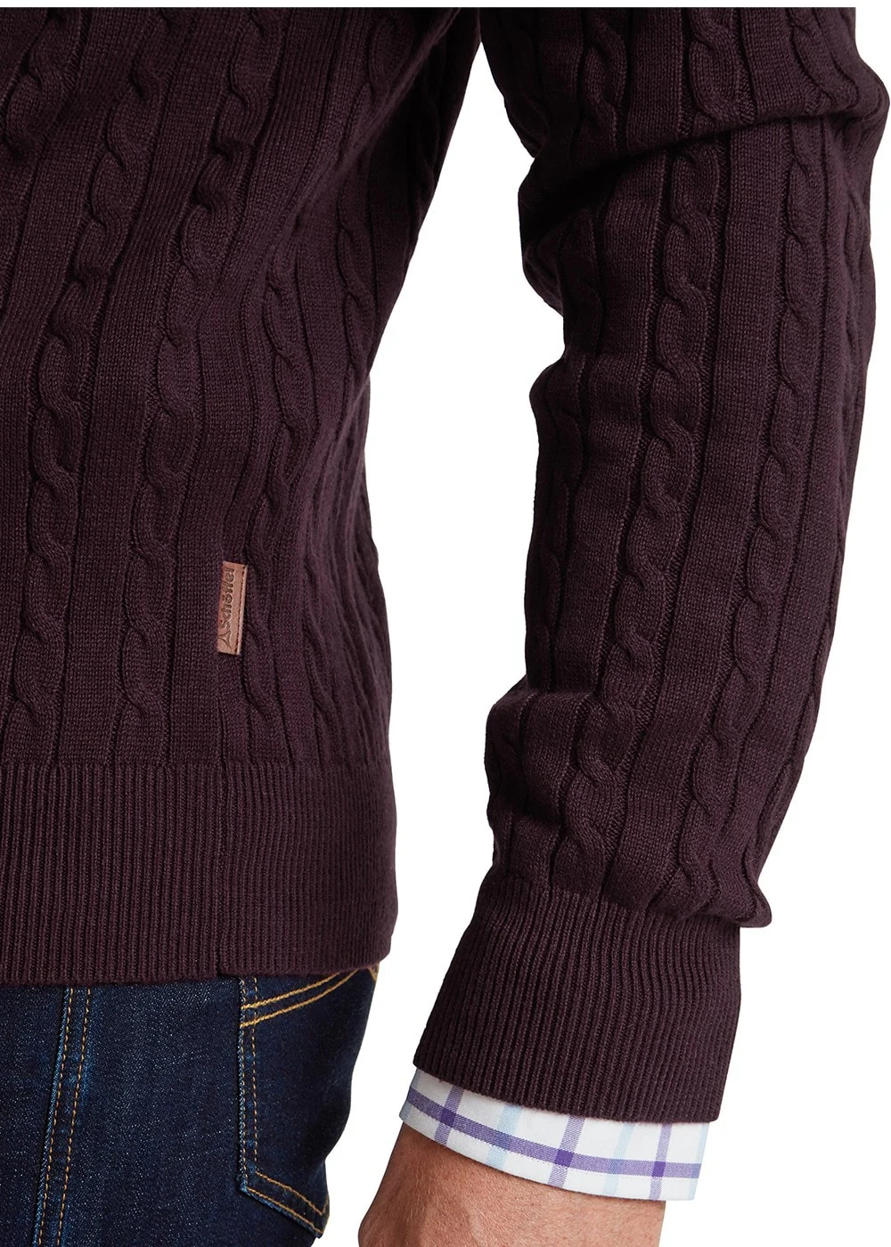 Calton Cotton Cashmere Cable 1/4 Zip Jumper - Image 8