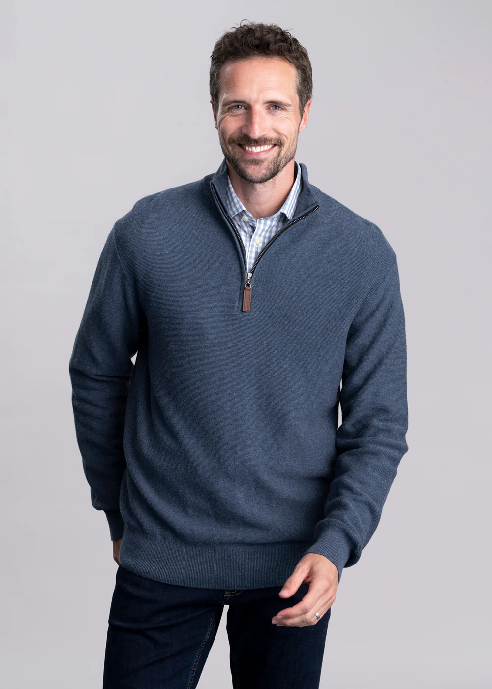 Porthleven Quarter Zip Jumper - Image 3