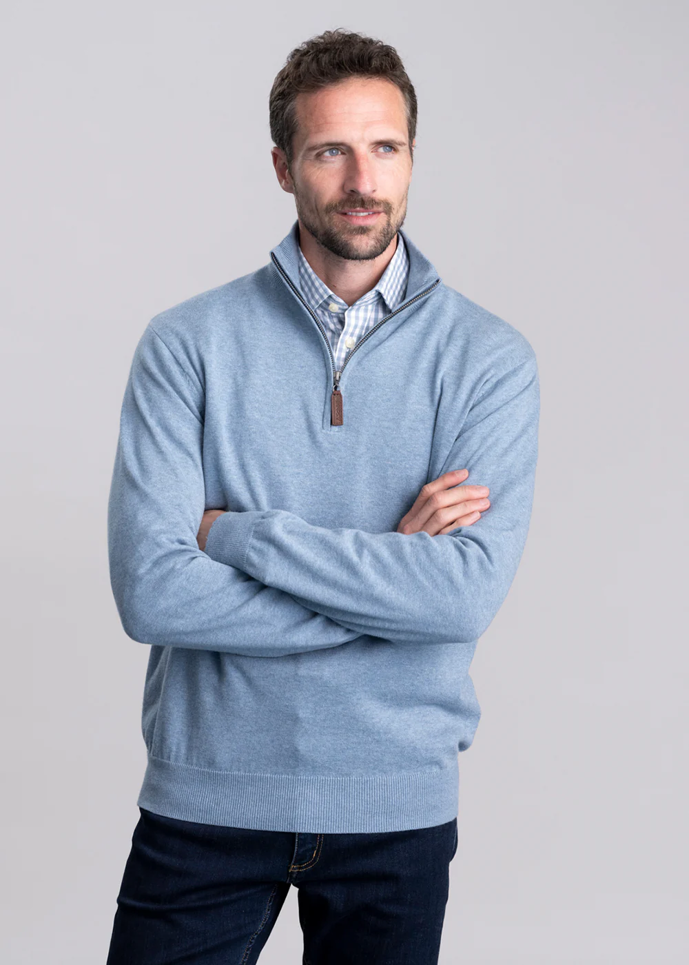 Porthmeor Pima Cotton Quarter Zip - Image 3
