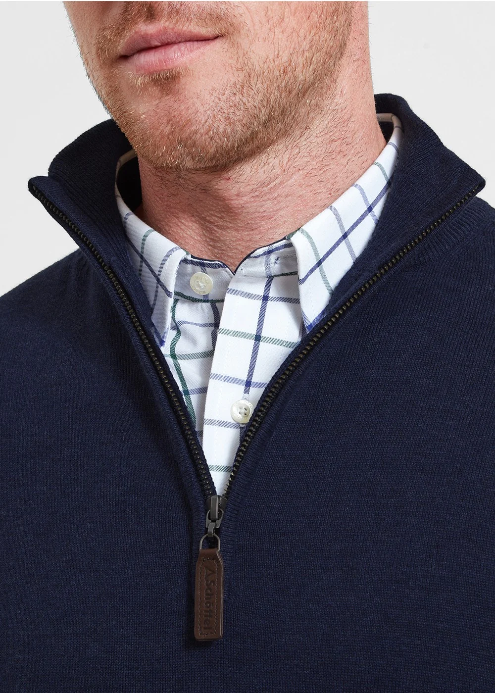 Porthmeor Pima Cotton Quarter Zip - Image 4