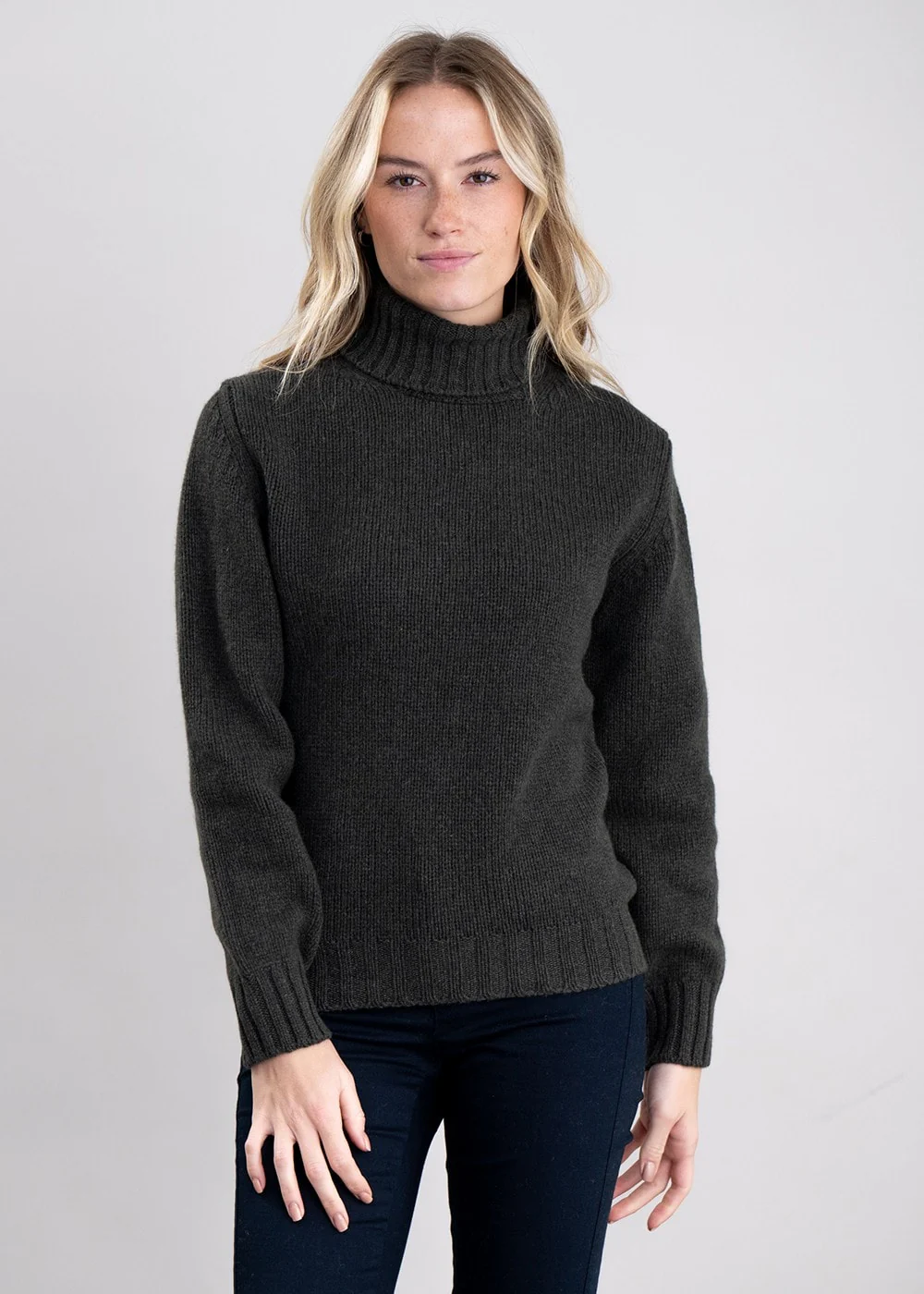 Alaina Lambswool Roll Collar