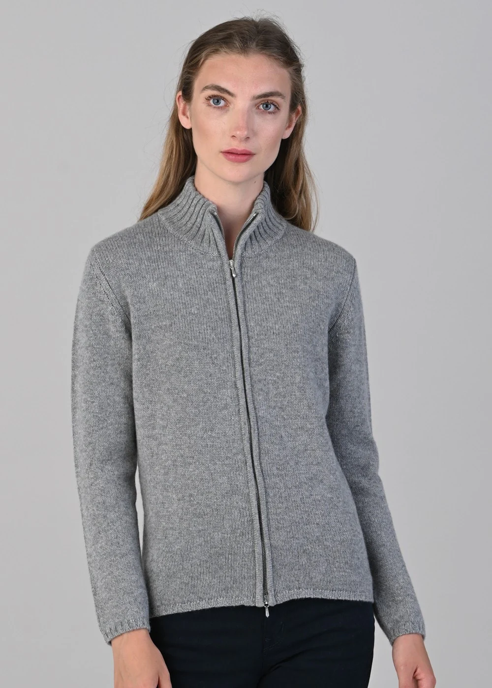 Amelia Cashmere High Neck Zip - Image 2