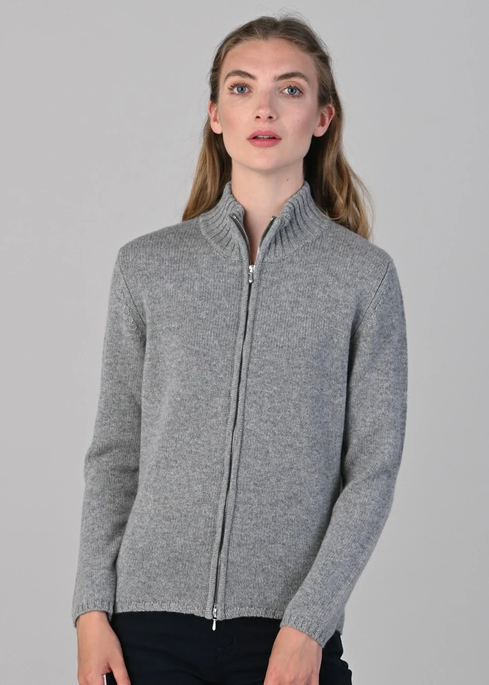 Amelia Cashmere High Neck Zip - Image 3