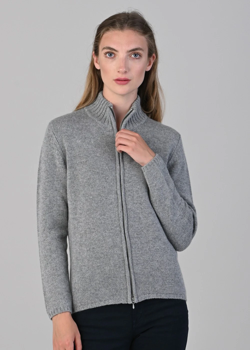Amelia Cashmere High Neck Zip - Image 4
