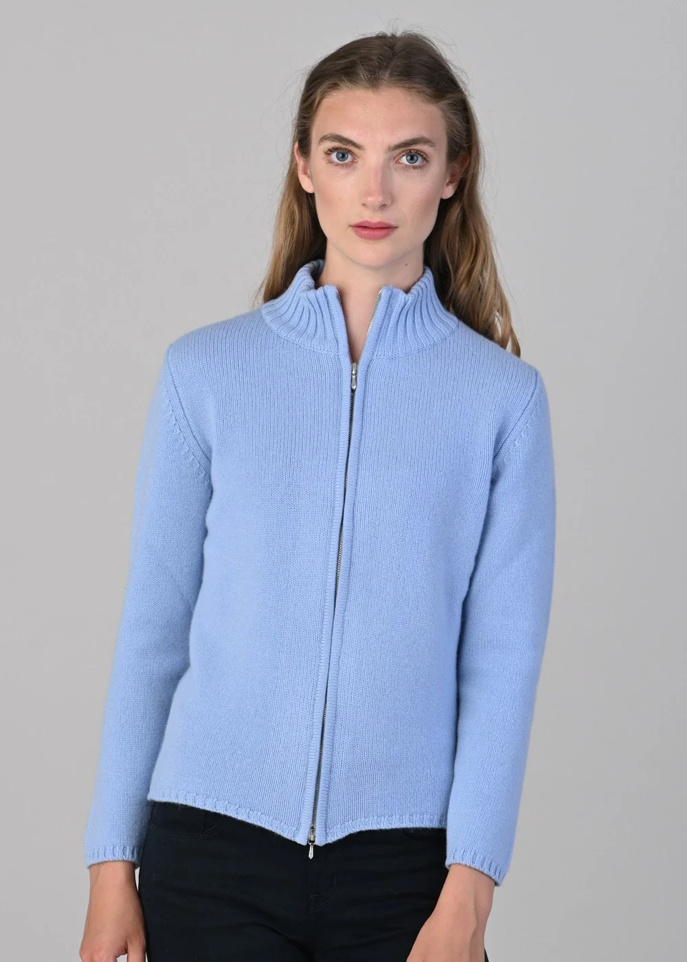 Amelia Cashmere High Neck Zip - Image 2