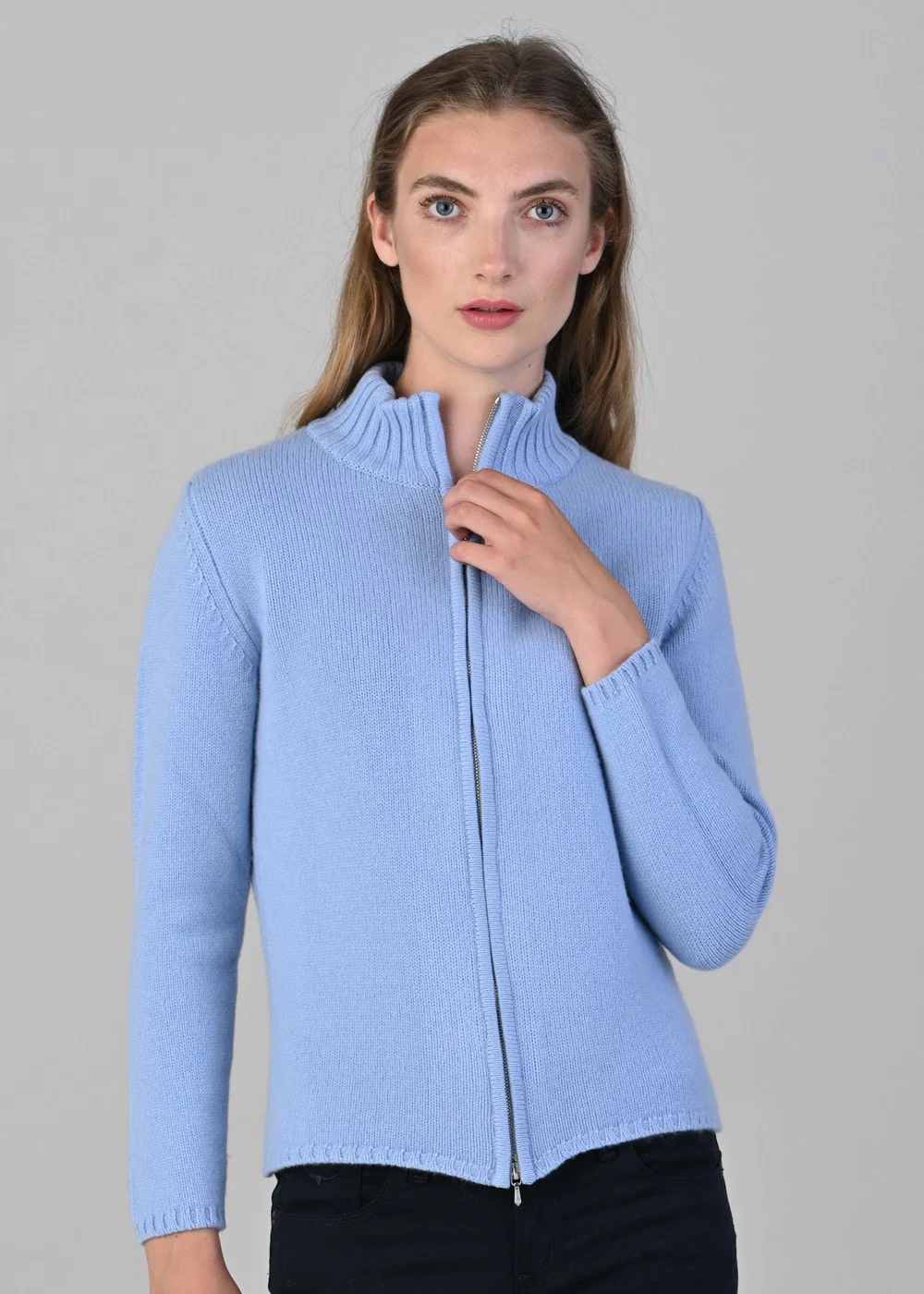 Amelia Cashmere High Neck Zip - Image 3