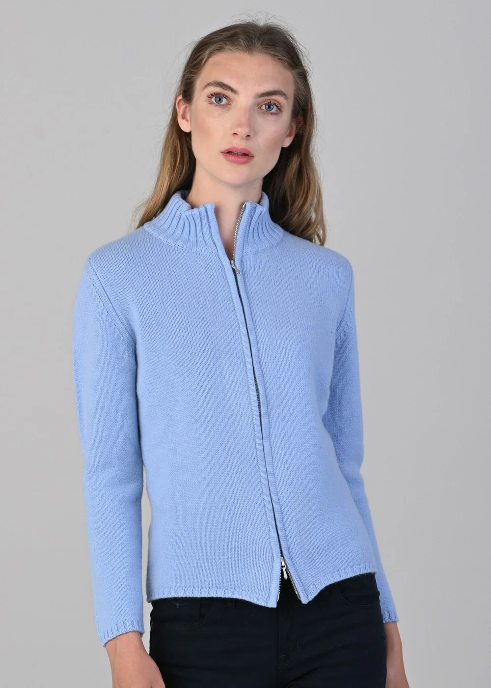 Amelia Cashmere High Neck Zip - Image 4